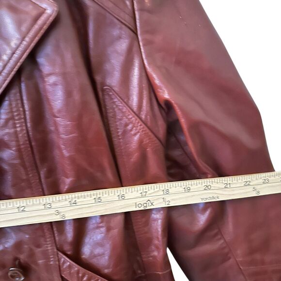 Avant Garde Korea Brown Vintage Button Up Jacket with Belt Leather Size 13/14 - Picture 6 of 7